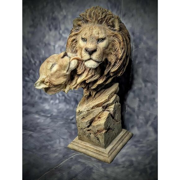 Vintage Mill Creek Studio Lion Lioness Sculpture Statue Signed Slockbower - Picture 1 of 13